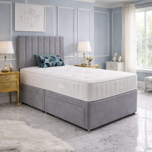 Single Divan Bed With Choice of Mattress – Headboard & Storage