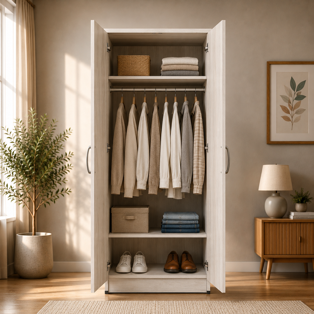 2 Door Plain Wardrobe