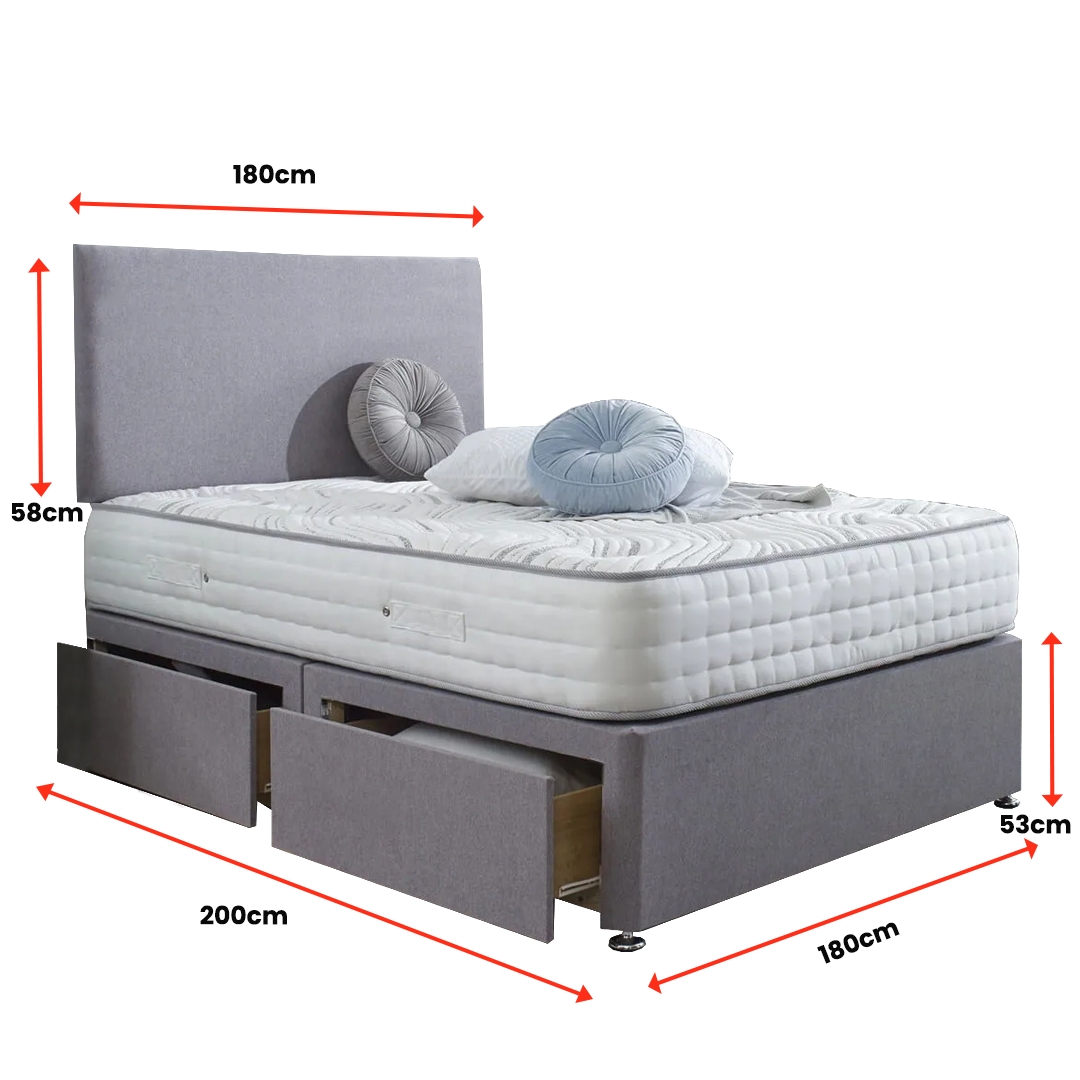 Super King Divan Bed with Mattress - Image 5