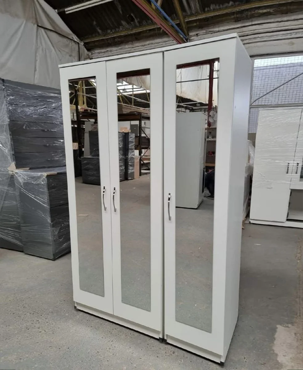 Black Wardrobe with 3 Mirrored Doors - Image 2