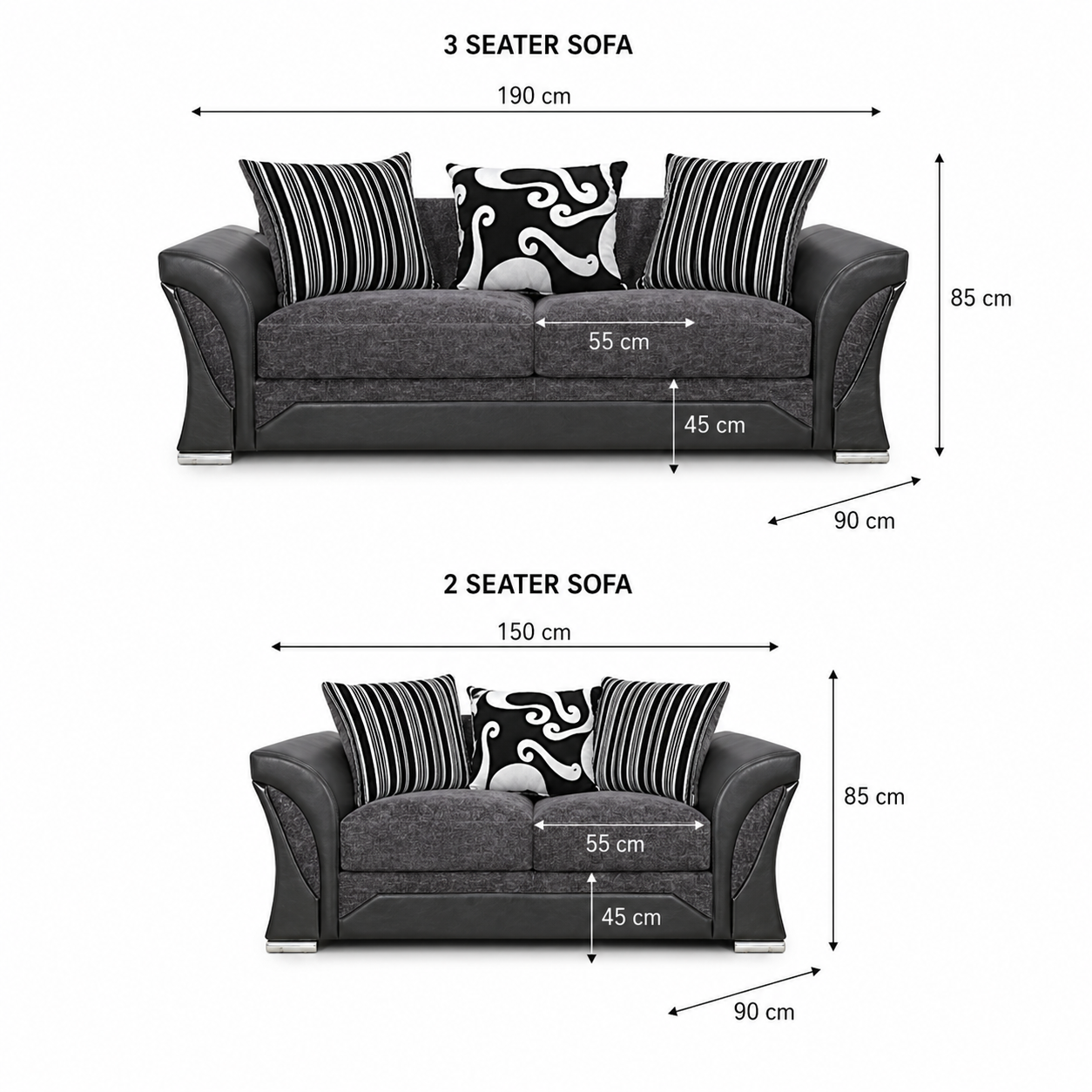 Fabric Sofa Set Shanon 3 and 2 Seater - Image 7