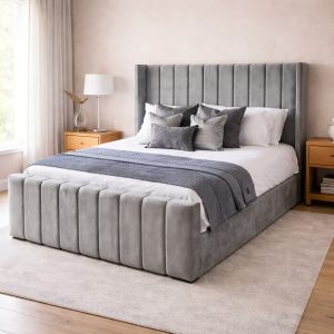 Plush Velvet Royal Wing Bed