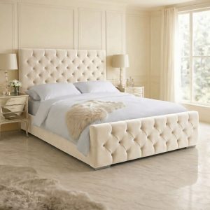 Grey Rose Chesterfield Bed Frame