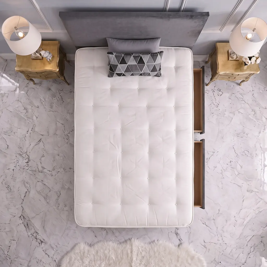 Single Grey Divan Bed With 2 Drawers – Headboard & Mattress