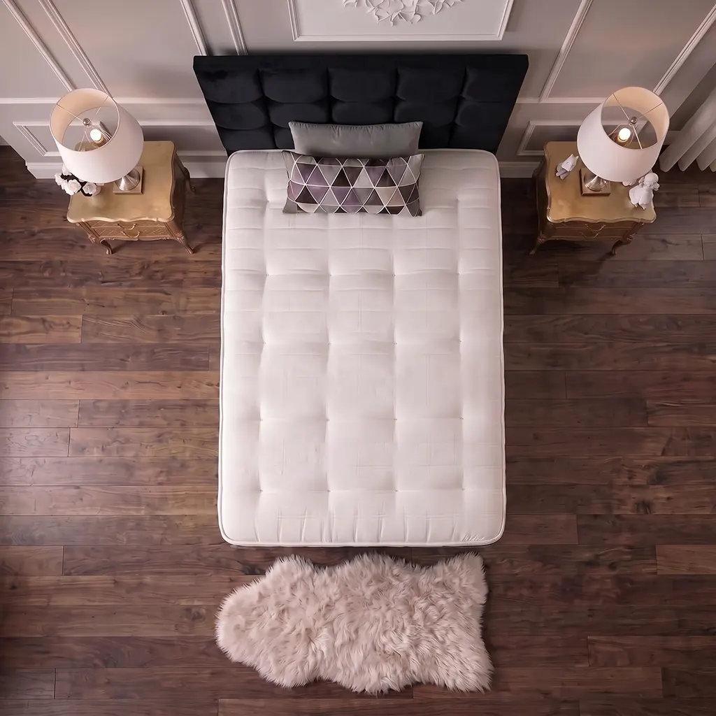 Black 4FT Small Double Divan Bed with 2 Drawers, Cubic Headboard & Mattress