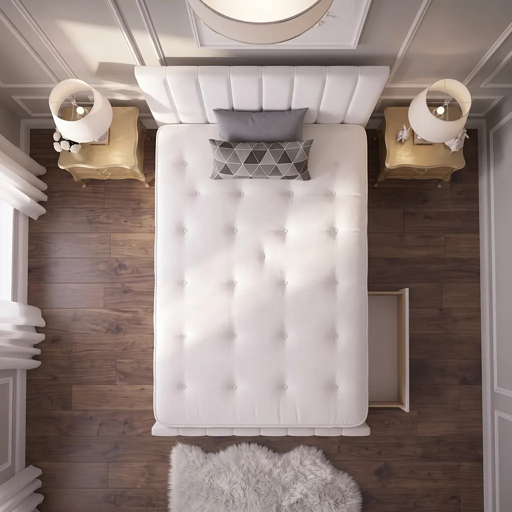 White 4FT Small Double Divan Bed with 2 Drawers, Panel Headboard & Mattress