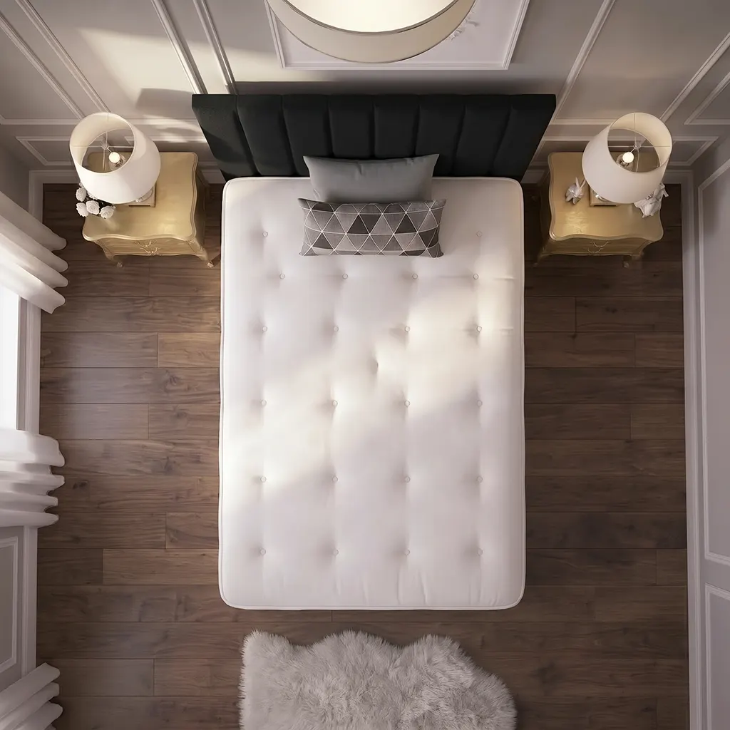 Black 4FT Small Double Divan Bed with 2 Drawers, Panel Headboard & Mattress