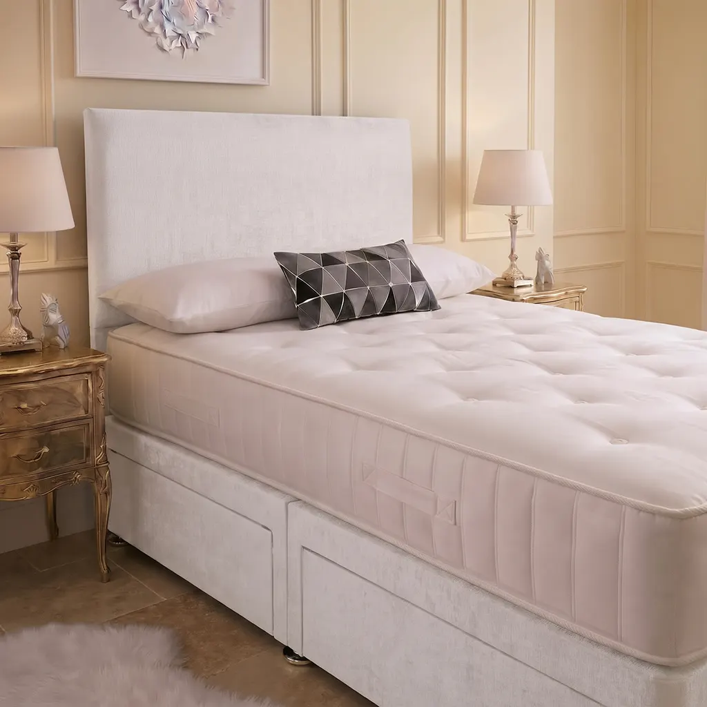 White 4FT Small Double Bed with Headboard & Mattress