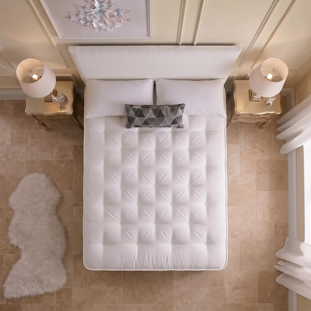 White 4FT Small Double Bed with Headboard & Mattress